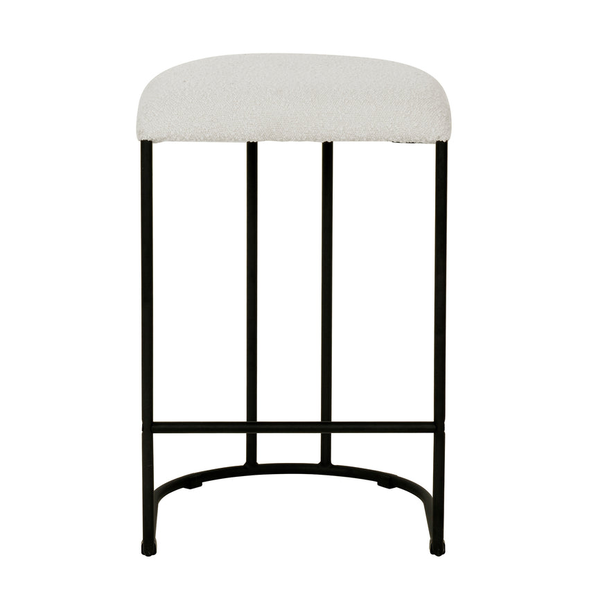 65cm Bar Stool - Cottage White Boucle (Set of 2) - View 3