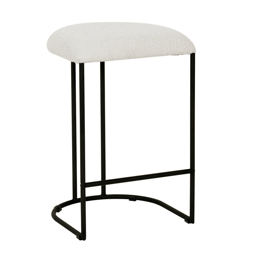 65cm Bar Stool - Cottage White Boucle (Set of 2) - View 2