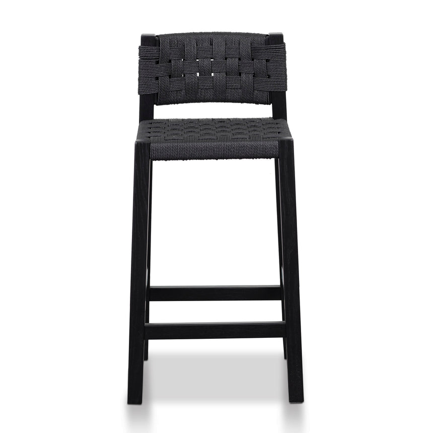 Rattan Bar Stool - Black - View 2
