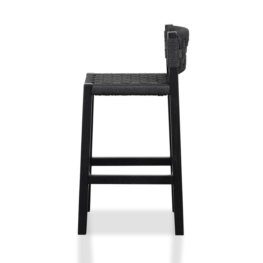 Rattan Bar Stool - Black - View 4
