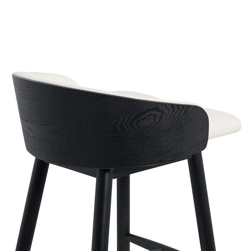 65cm Black Bar Stool - Beige - View 11