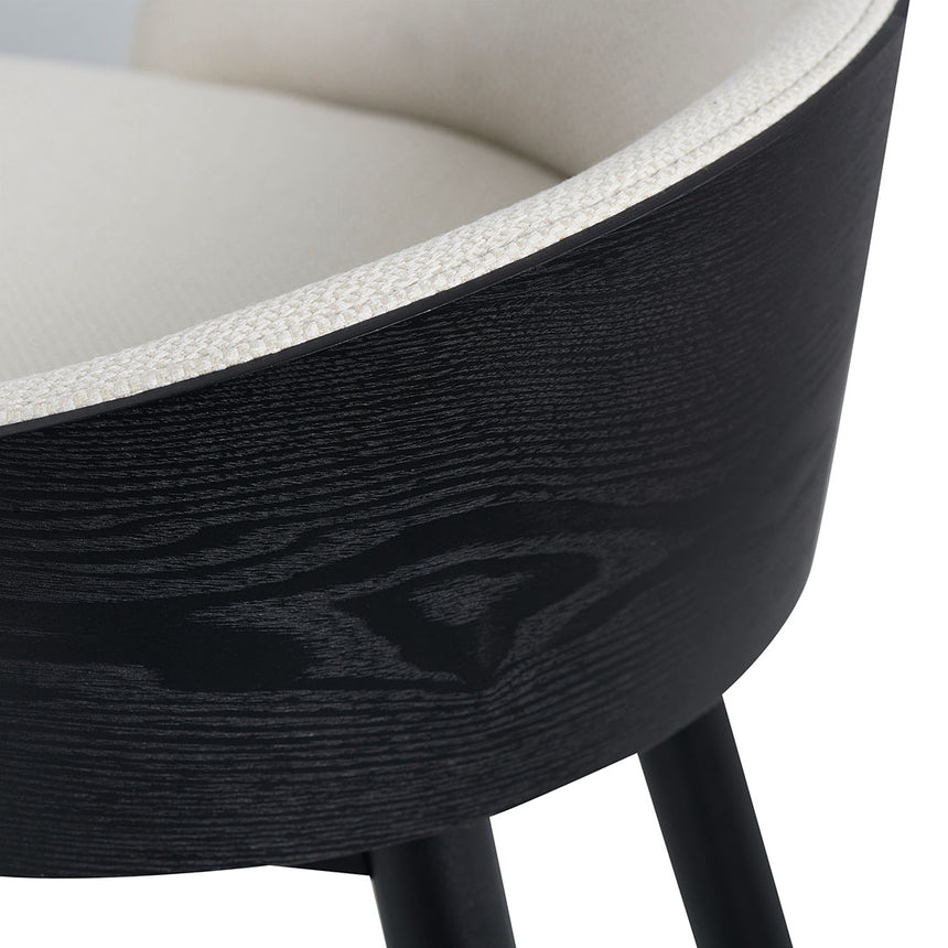 65cm Black Bar Stool - Beige - View 9