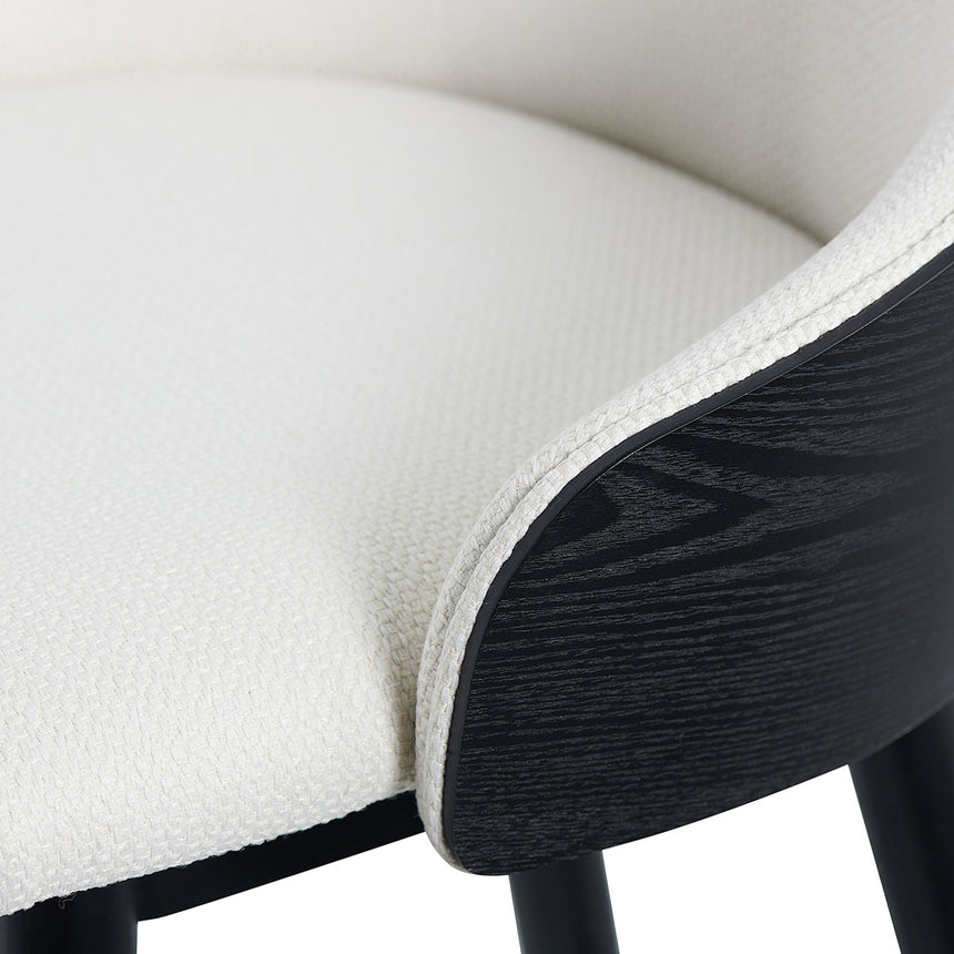 65cm Black Bar Stool - Beige - View 6