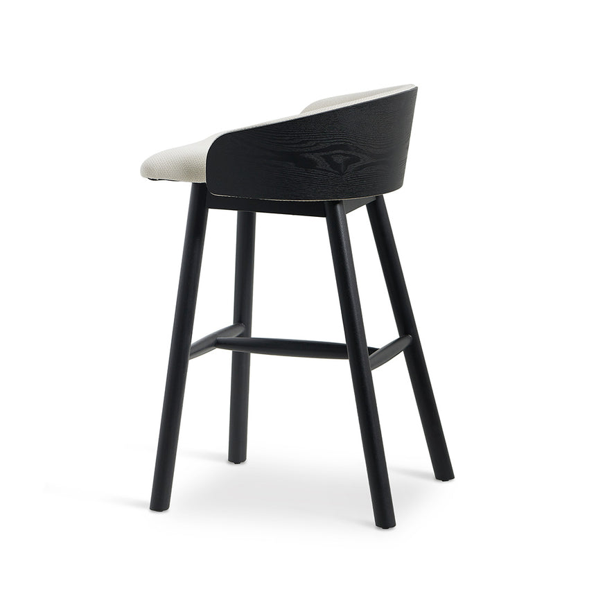 65cm Black Bar Stool - Beige - View 8