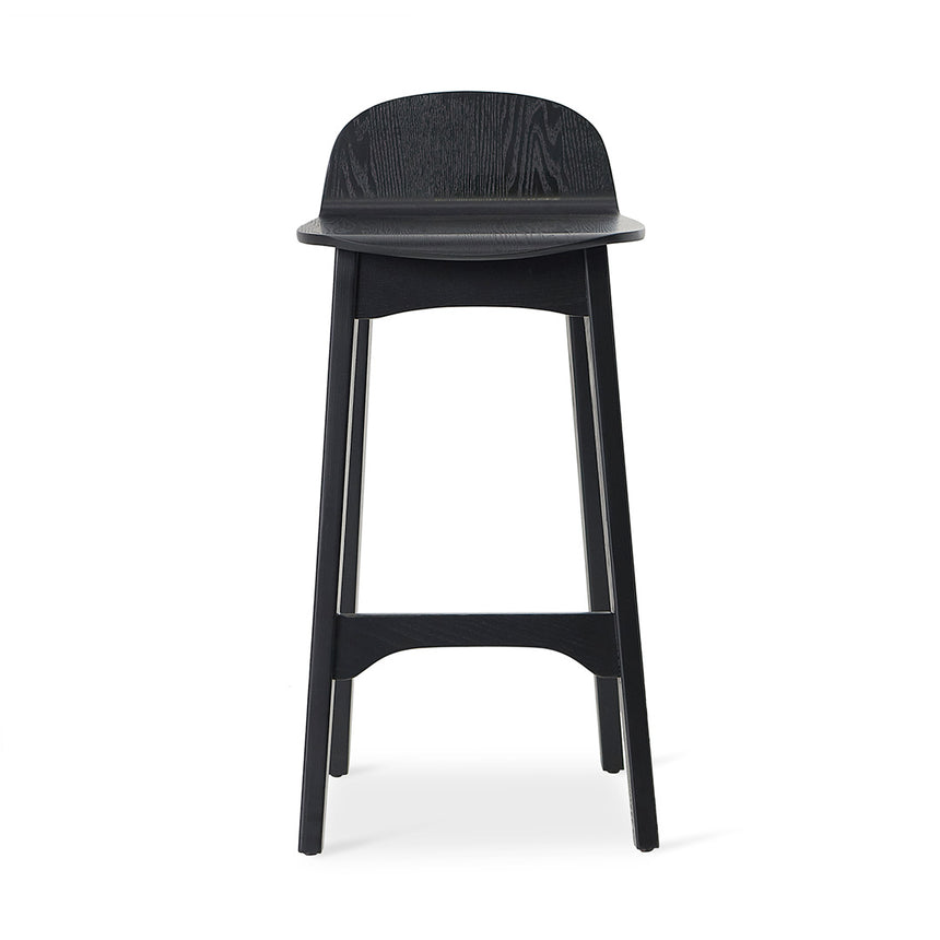 65cm Bar Stool - Full Black - View 2