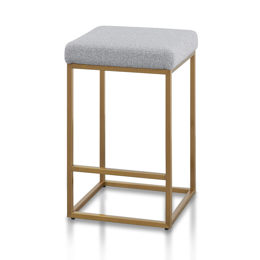Hail Grey Bar Stool - Brushed Gold Base