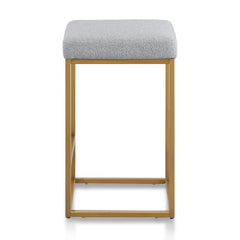 CBS8358-BS Hail Grey Bar Stool - Brushed Gold Base