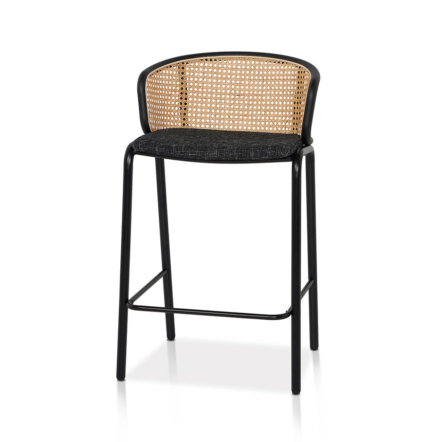 Fabric Bar Stool - Black Legs (Set of 2) - View 2