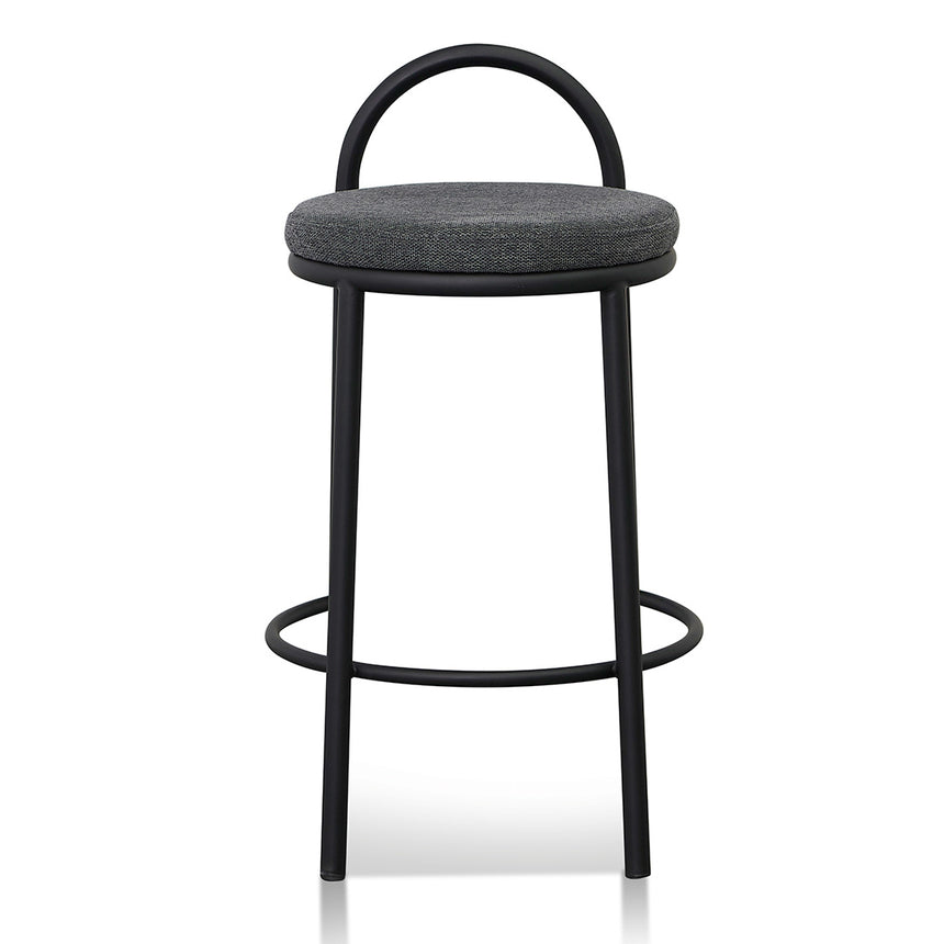 63cm Fabric Bar Stool - Charcoal Grey (Set of 2) - View 3
