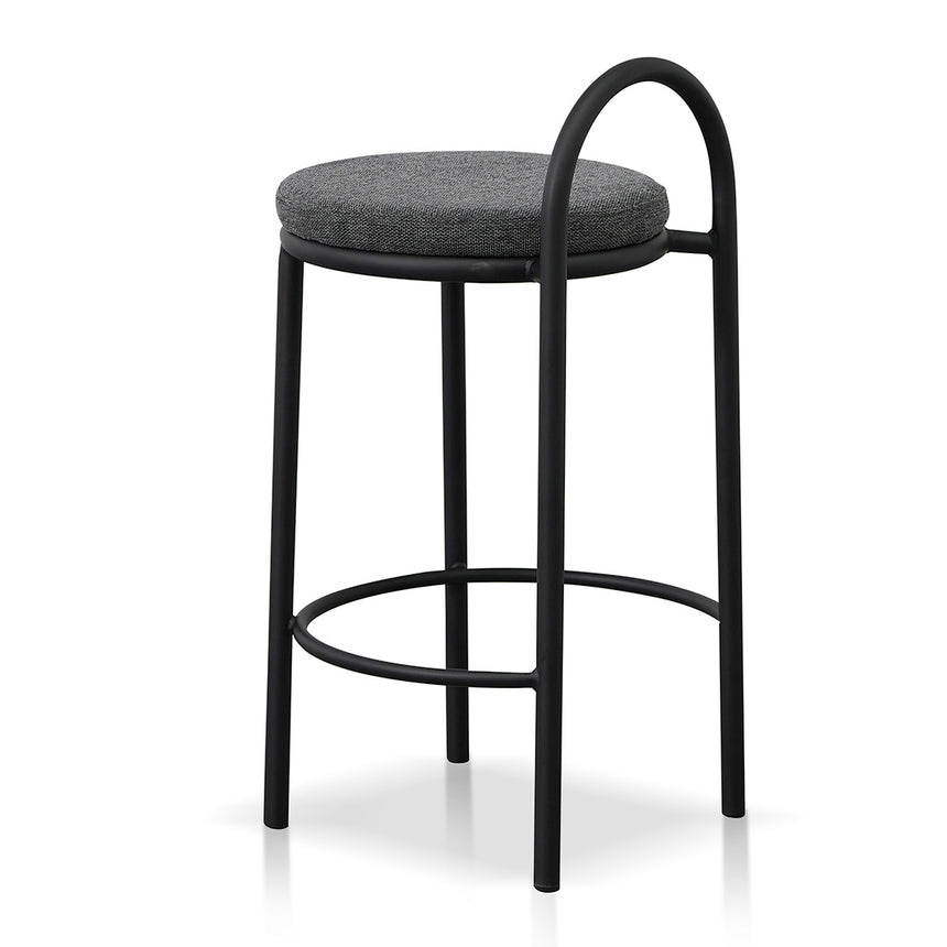 63cm Fabric Bar Stool - Charcoal Grey (Set of 2) - View 9