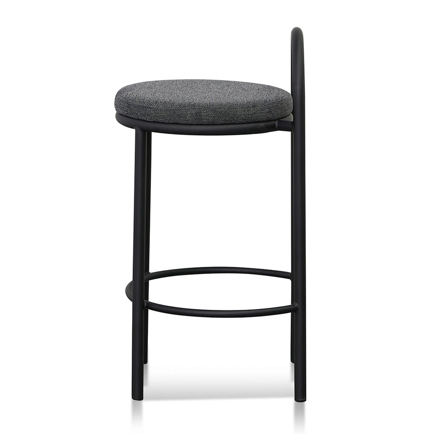 63cm Fabric Bar Stool - Charcoal Grey (Set of 2) - View 10