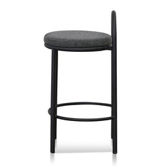 CBS8457-FH 63cm Fabric Bar Stool - Charcoal Grey (Set of 2)