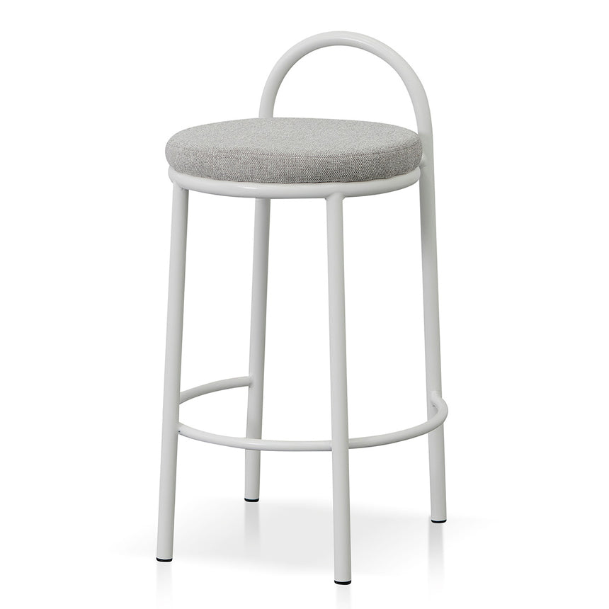 63cm White Frame Bar Stool - Coastal Light Grey (Set of 2) - View 4
