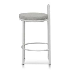 CBS8459-FH 63cm White Frame Bar Stool - Coastal Light Grey (Set of 2)