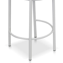 CBS8459-FH 63cm White Frame Bar Stool - Coastal Light Grey (Set of 2)