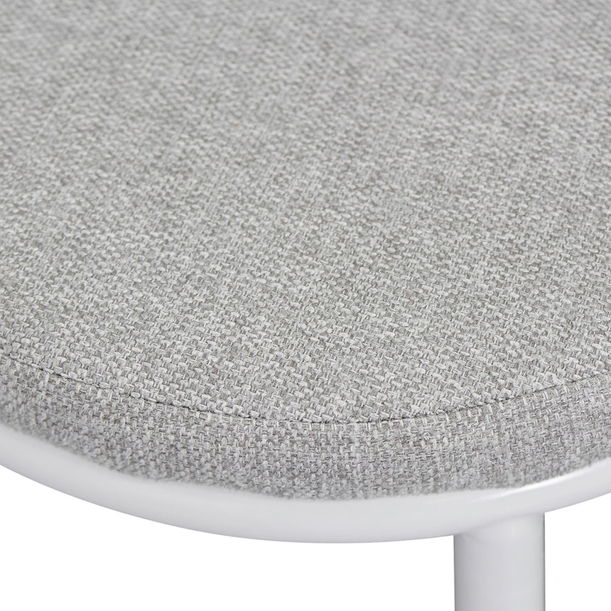 63cm White Frame Bar Stool - Coastal Light Grey (Set of 2) - View 7