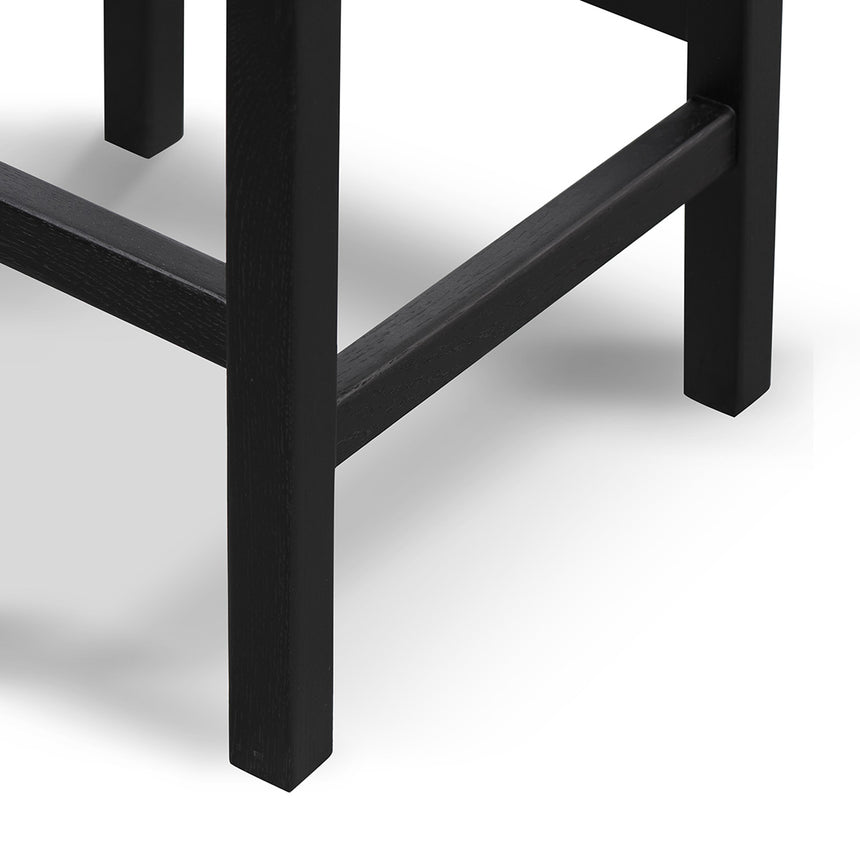 65cm Rattan Bar Stool - Full Black - View 7