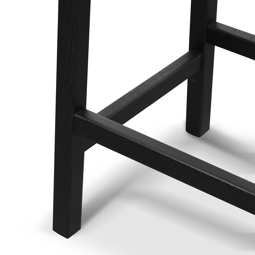 65cm Rattan Bar Stool - Full Black - View 6