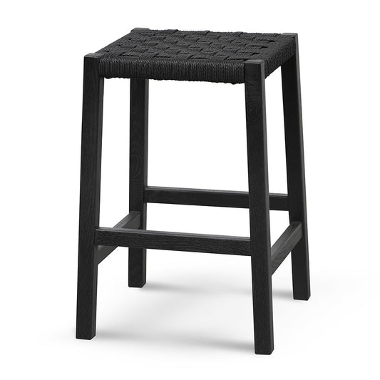 Ex Display - CBS8507-OW 65cm Rattan Bar Stool - Full Black