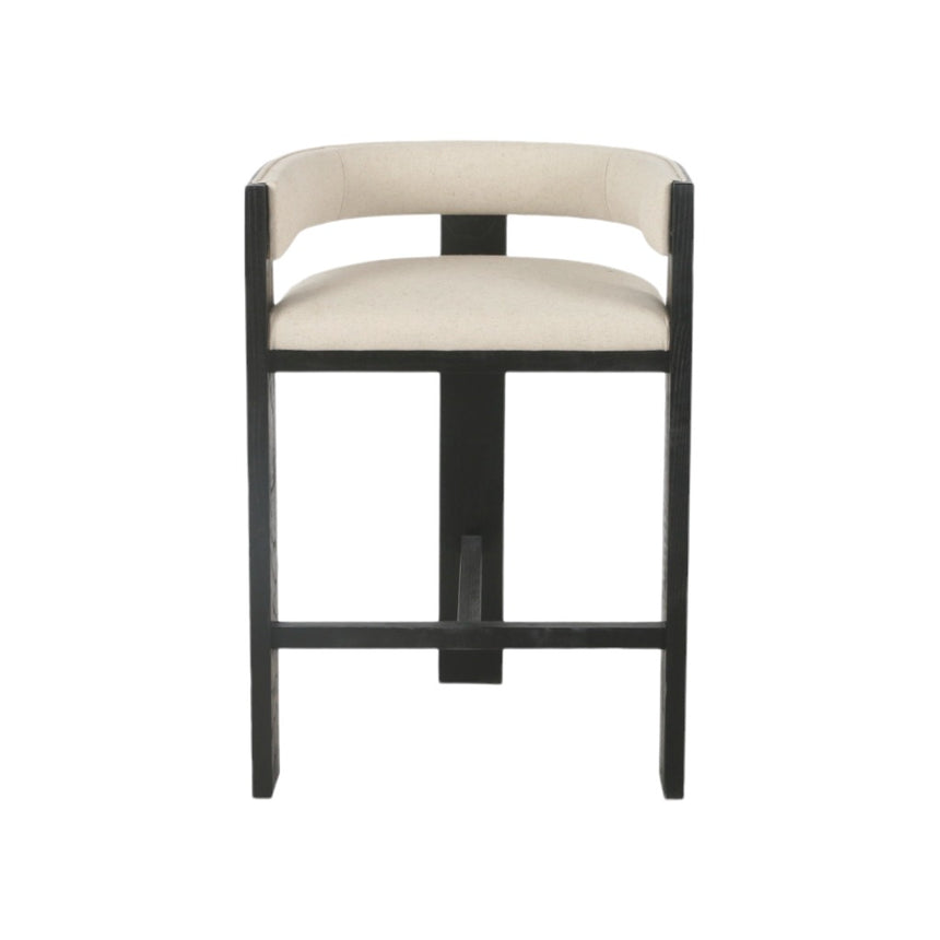 Black ELM Barstool - Light Beige - View 2