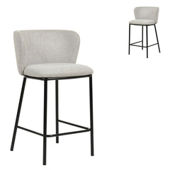 65cm Bar Stool - Coastal Light Grey (Set of 2)