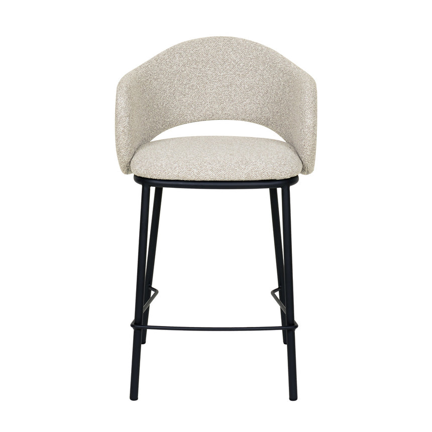 65cm Black Bar Stool - Clay Grey (Set of 2) - View 7