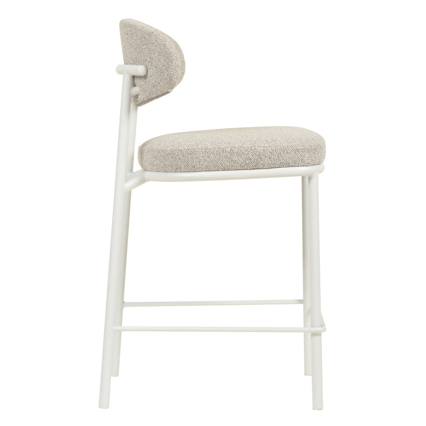 65cm White Bar Stool - Clay Grey (Set of 2) - View 5