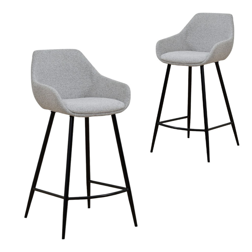 68cm Fabric Bar Stool - Spec Grey - (Set of 2)