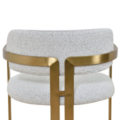 CBS8761-KS 65cm Brushed Gold Bar Stool - Grey Boucle