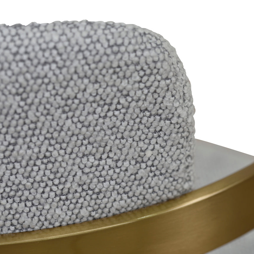 65cm Brushed Gold Bar Stool - Grey Boucle - View 13