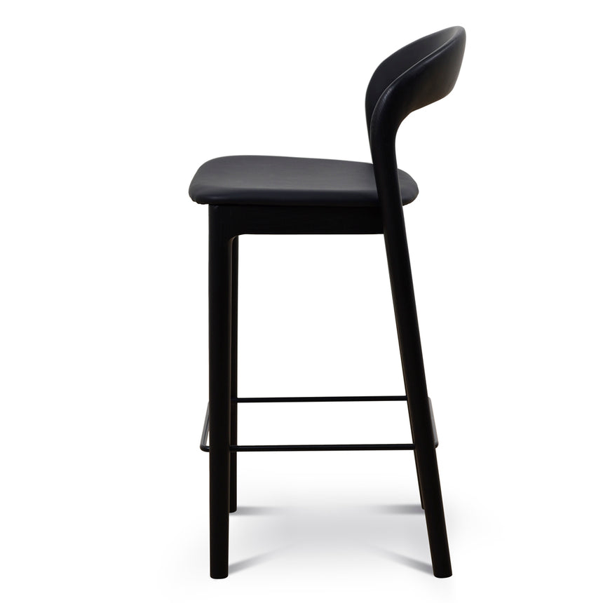 65cm Bar Stool - Full Black (Set of 2) - View 6