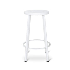 CBS8851-NHx2 65cm Timber Seat Bar Stool - White (Set of 2)