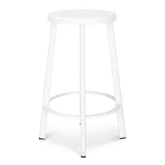 CBS8851-NHx2 65cm Timber Seat Bar Stool - White (Set of 2)