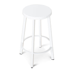 CBS8851-NHx2 65cm Timber Seat Bar Stool - White (Set of 2)