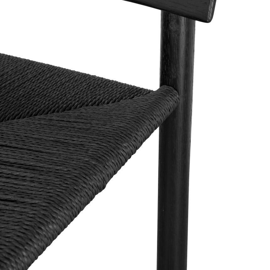 65cm Bar Stool - Full Black with Back Rest - View 7