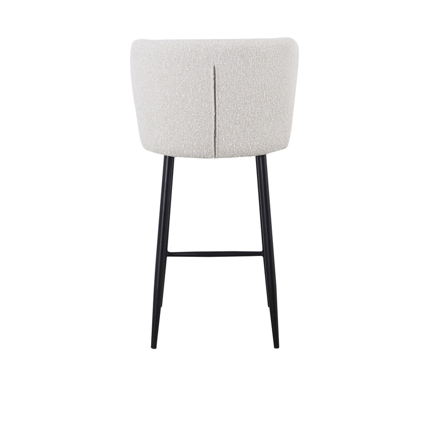 65cm Bar Stool - Pearl Grey Boucle (Set of 2) - View 5