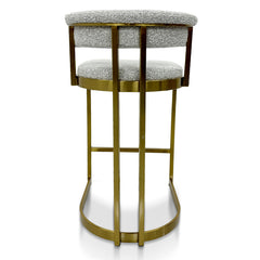 Ex Display - CBS8924-BS Silver Grey Boucle Bar Stool - Golden Base