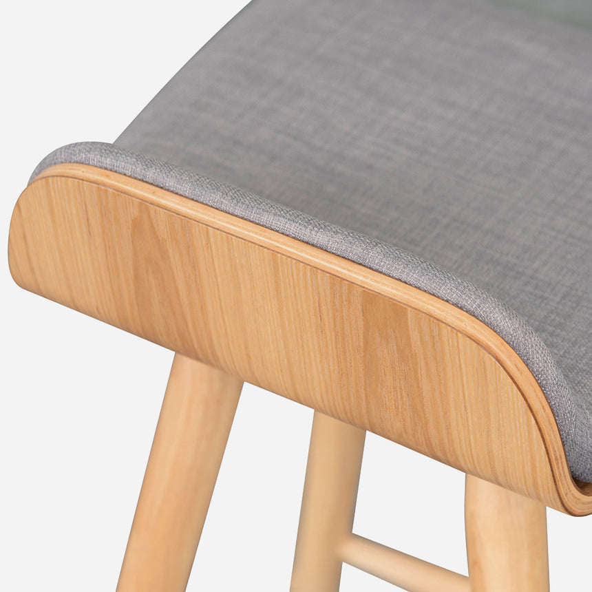 65cm Bar Stool - Grey - Natural - View 7