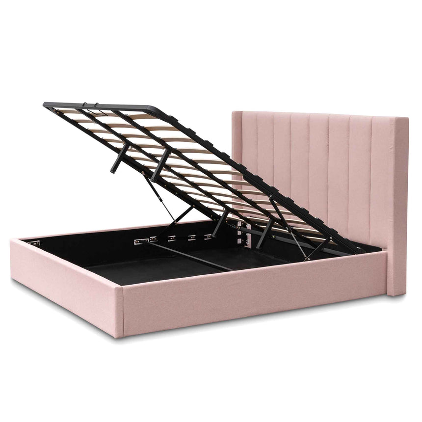 Florence King Bed | Blush Pink Storage | Myka Home - View 4