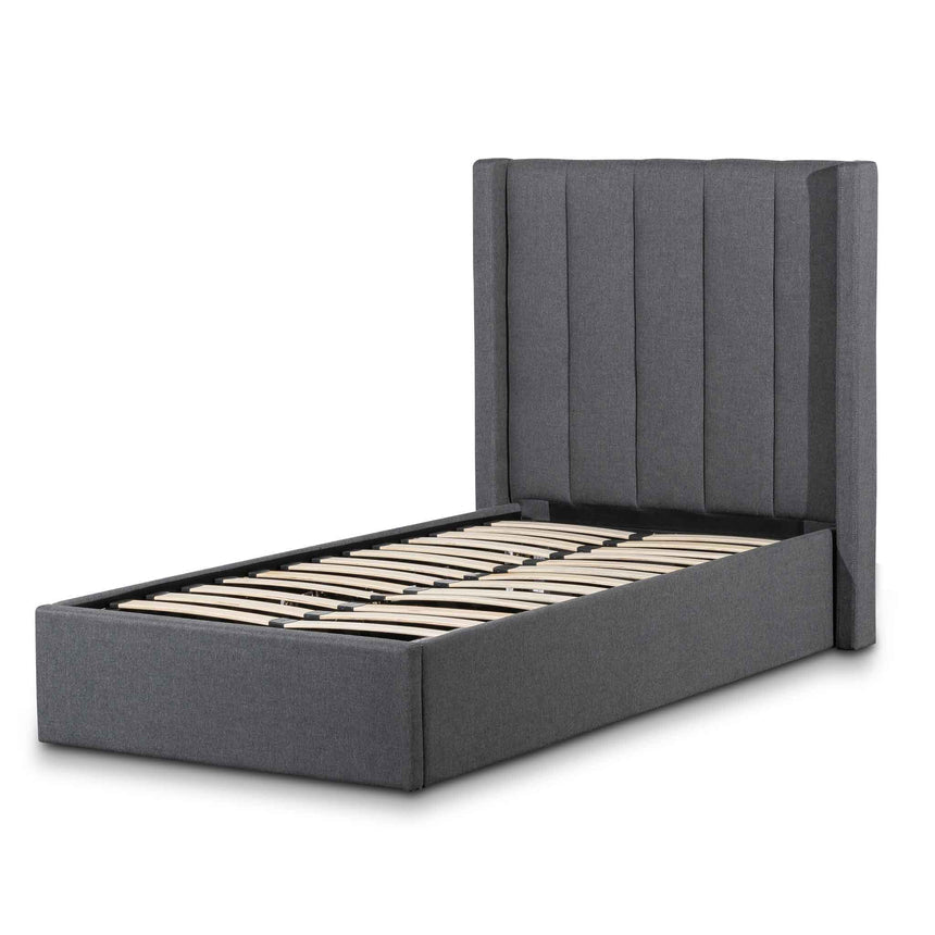 Oslo Single Bed Frame | Charcoal Storage | Myka Home
