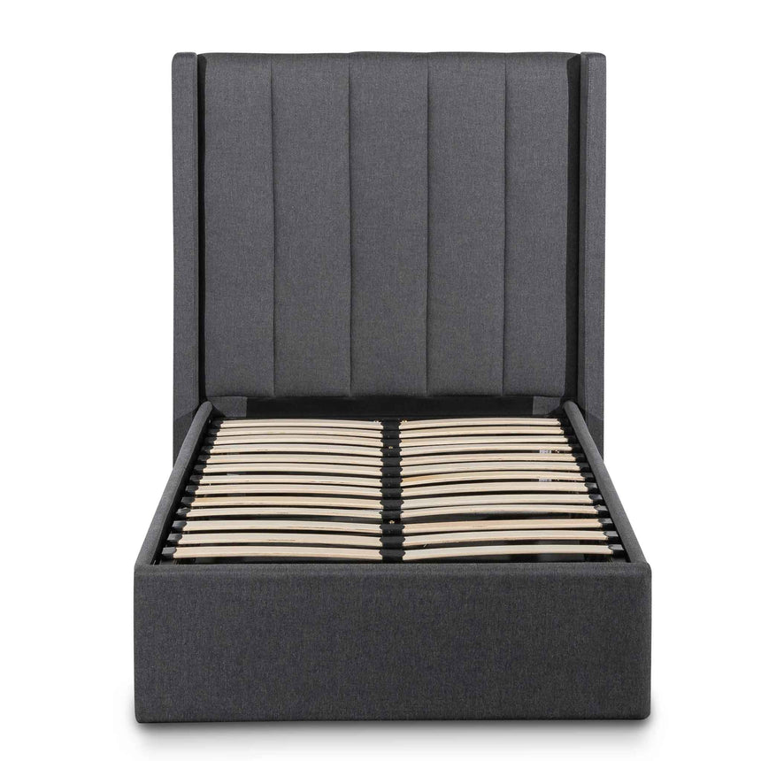 Oslo Single Bed Frame | Charcoal Storage | Myka Home - View 3