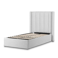Slate Single Bed Frame | Pearl Grey Storage | Myka Home