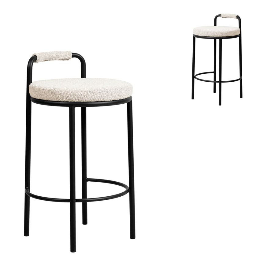 x2 65cm Bar Stool - Clay Grey (Set of 2)