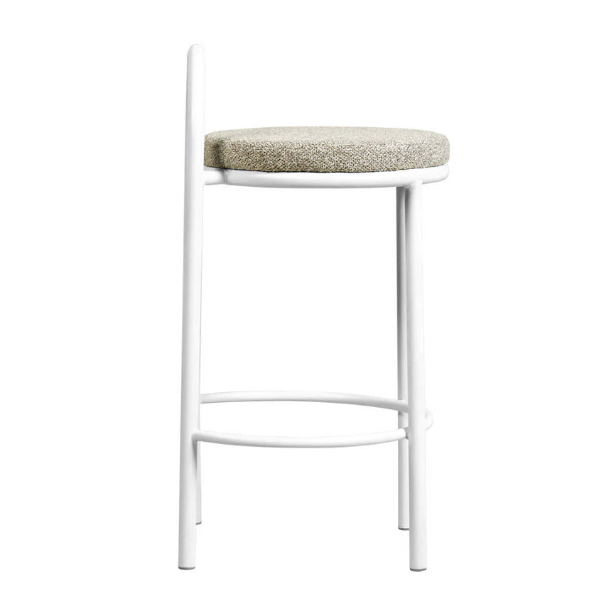 63cm White Frame Bar Stool - Clay Grey (Set of 2) - View 4