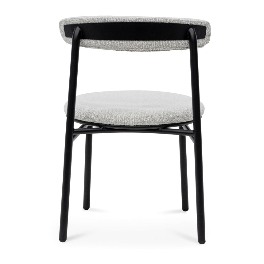 Fabric Dining Chair - Moon White Boucle and Black Legs (Set of 2) - View 5