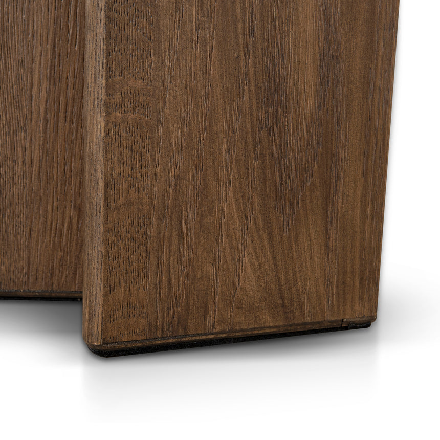1.3m Pill Shape Console Table - Caramel Oak - View 7