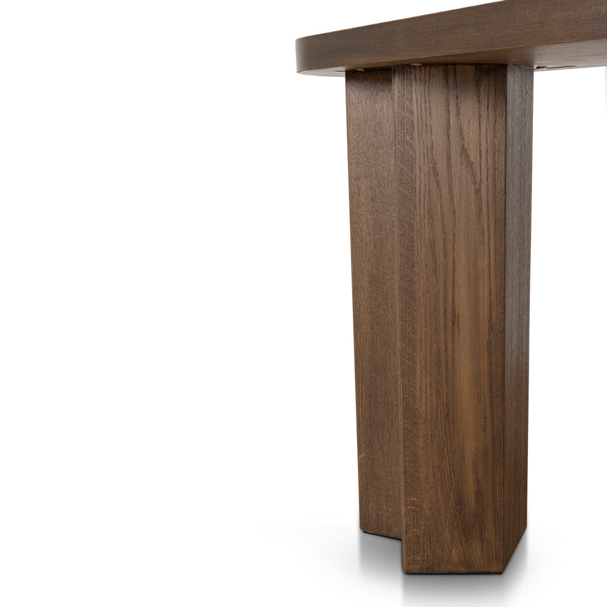 1.3m Pill Shape Console Table - Caramel Oak - View 15