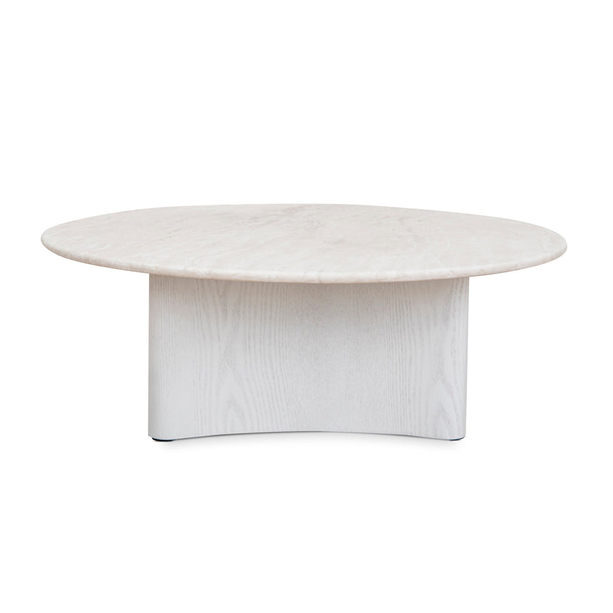 Nested Travertine Coffee Table - White - View 5