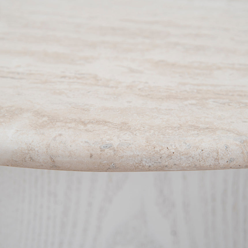 Nested Travertine Coffee Table - White - View 20