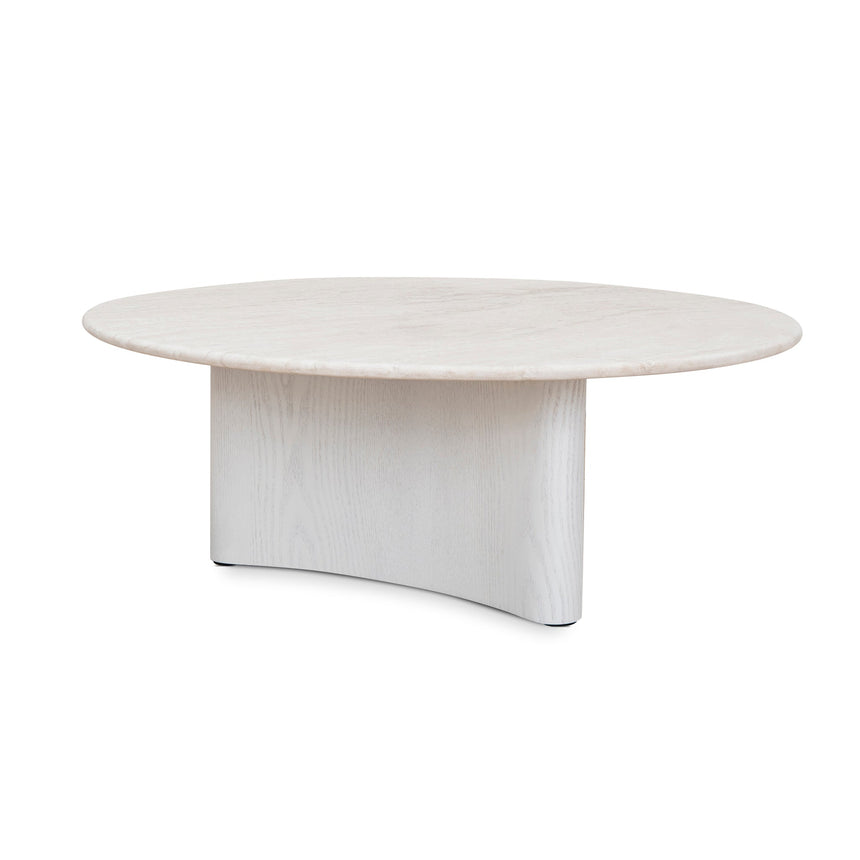 Nested Travertine Coffee Table - White - View 6